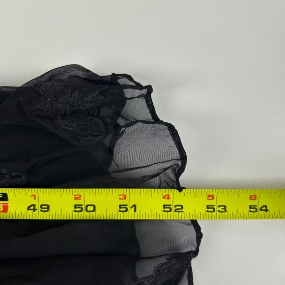 Zoe Black Lace-Up Neck 3/4 Sleeve Velvet Sheer Flowy Skirt Maxi Dress Size Large - Picture 13 of 17